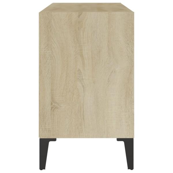 ARDEBO.de - TV-Schrank mit Metallbeinen Weiß Sonoma-Eiche 69,5x30x50 cm