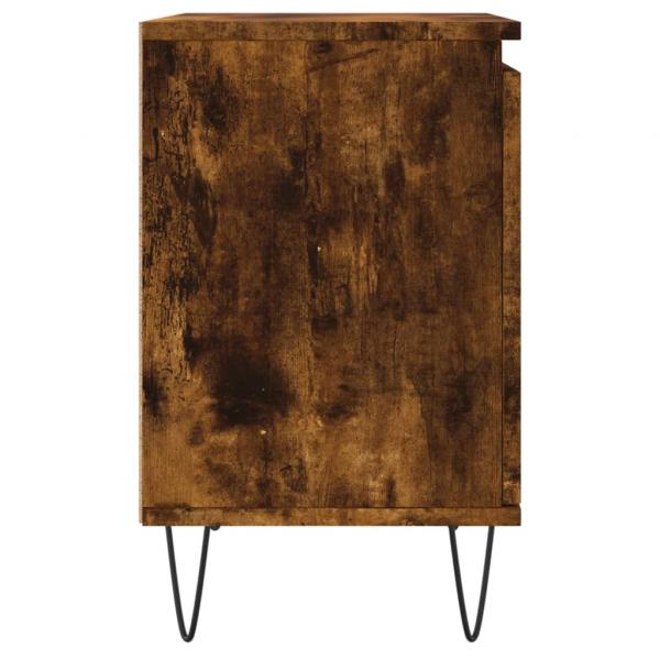 Nachttische 2 Stk. Räuchereiche 40x30x50 cm Holzwerkstoff