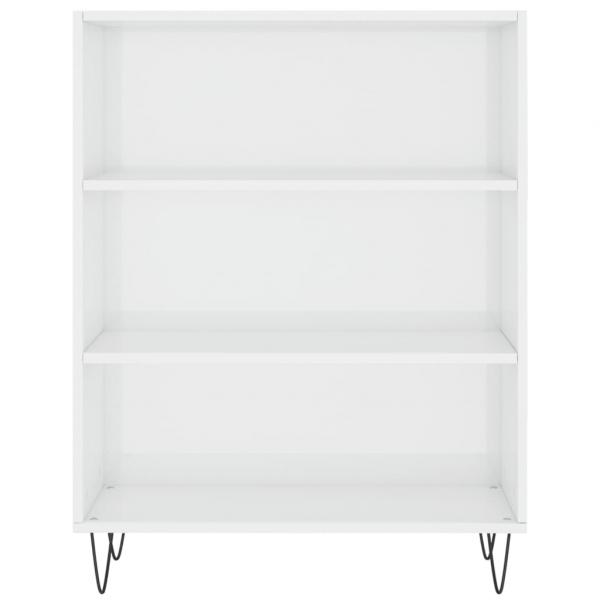 Bücherregal Hochglanz-Weiß 69,5x32,5x90 cm Holzwerkstoff