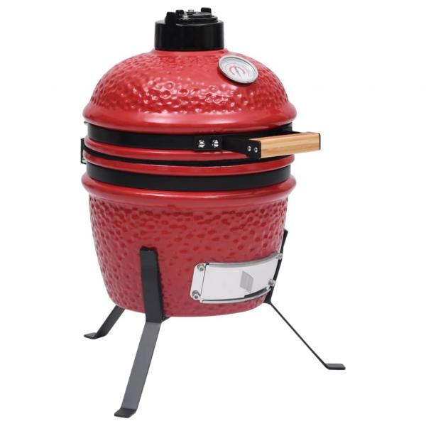 ARDEBO.de - 2-in-1 Kamado-Grill Smoker Keramik 56 cm Rot