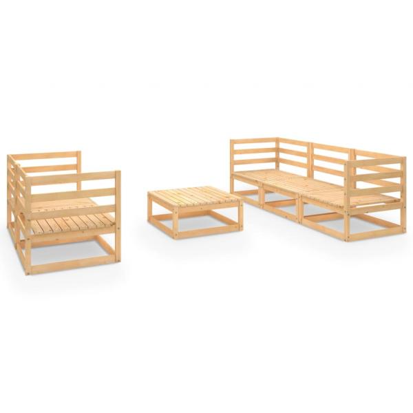 6-tlg. Garten-Lounge-Set Massivholz Kiefer