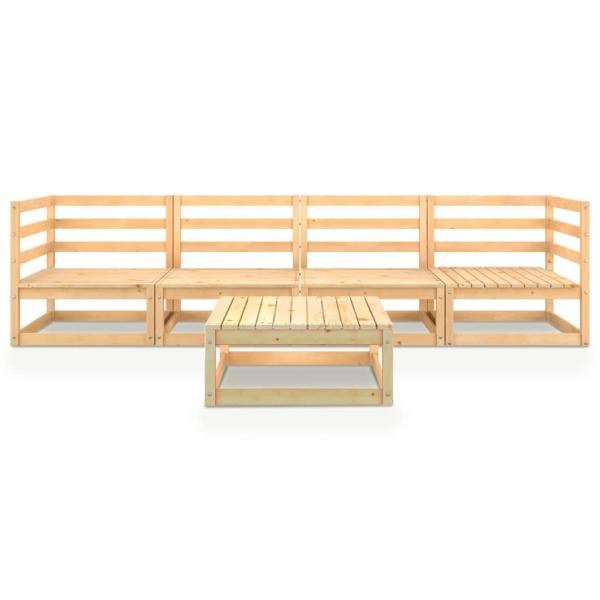 5-tlg. Garten-Lounge-Set Massivholz Kiefer