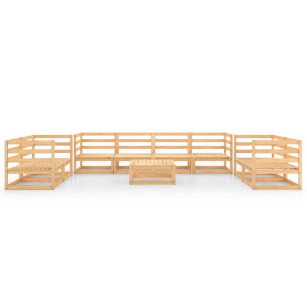 9-tlg. Garten-Lounge-Set Massivholz Kiefer
