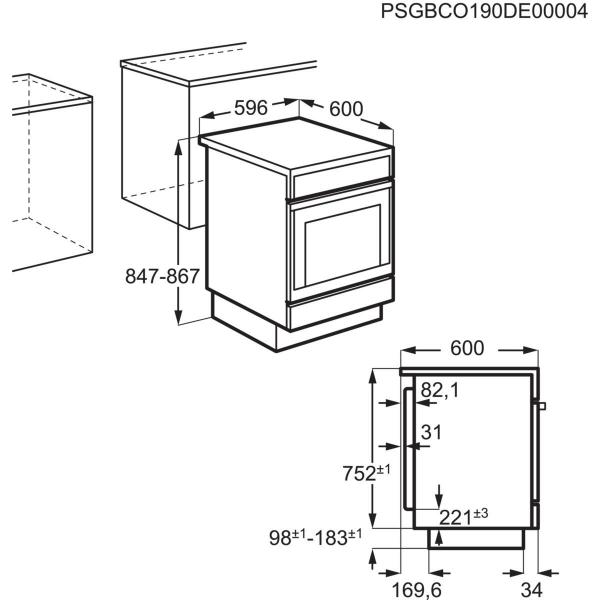 AEG CCB6441ABW EEK A Standherd mit Glaskeramikkochfeld, 60 cm breit, 73 L, Geschirrwagen, Dörren-Funktion, Feuchte Umluft, weiß (940002957)