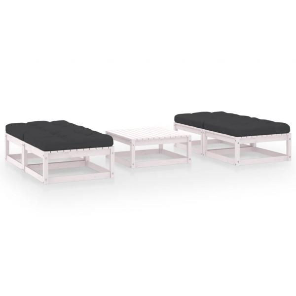 ARDEBO.de - 5-tlg. Garten-Lounge-Set mit Kissen Kiefer Massivholz