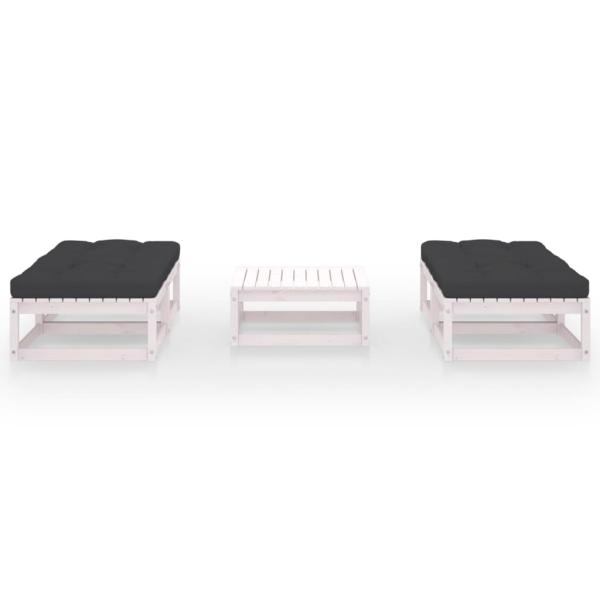 5-tlg. Garten-Lounge-Set mit Kissen Kiefer Massivholz