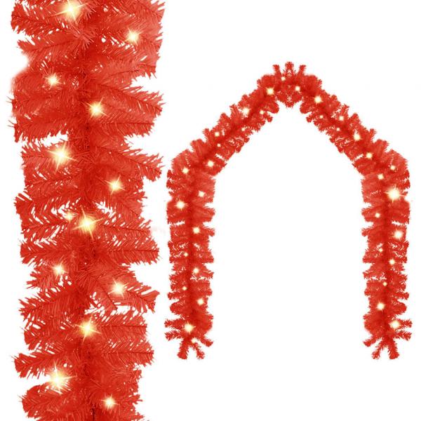 ARDEBO.de - Weihnachtsgirlande mit LED 10 m Rot