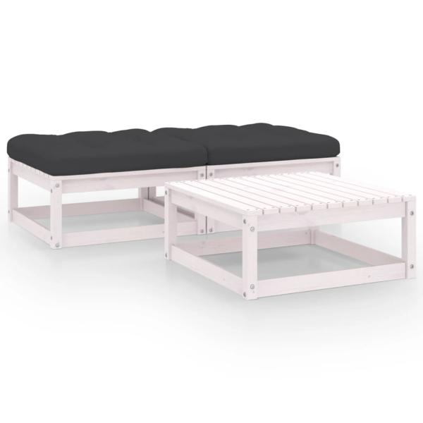 ARDEBO.de - 3-tlg. Garten-Lounge-Set mit Kissen Massivholz Kiefer