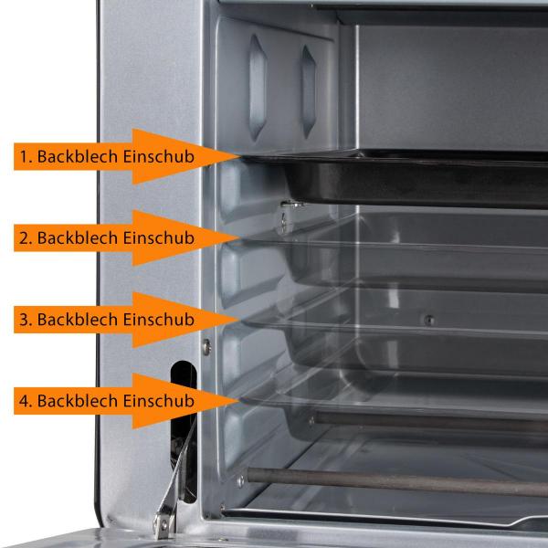 Bomann MBG 6023 CB Multi- Mini Backofen, 1500 W, 30L, 6 Stufen, Umluft, schwarz (660231)