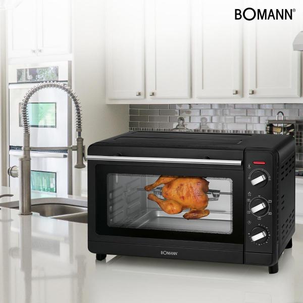 Bomann MBG 6023 CB Multi- Mini Backofen, 1500 W, 30L, 6 Stufen, Umluft, schwarz (660231)