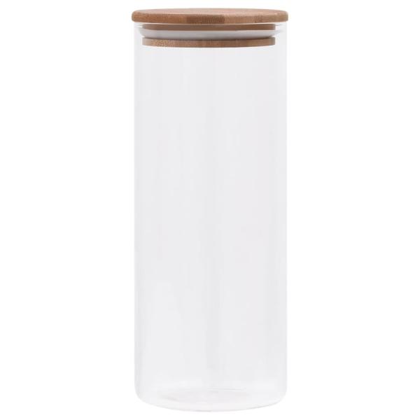 Vorratsgläser mit Bambusdeckel 6 Stk. 1000 ml 