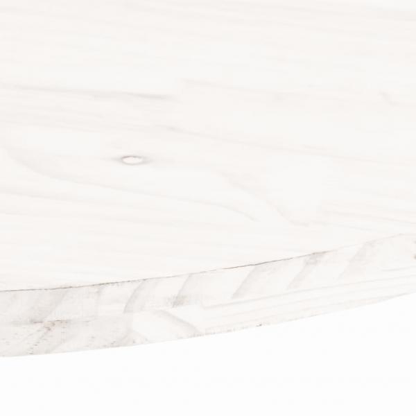 Tischplatte Weiß 90x45x2,5 cm Massivholz Kiefer Oval