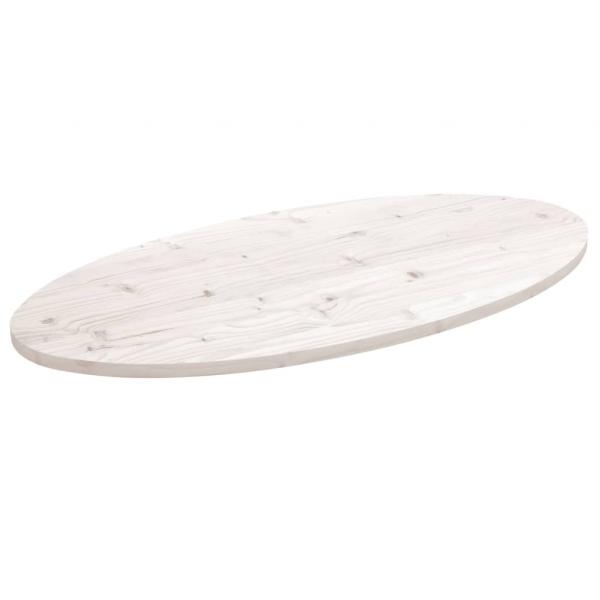 ARDEBO.de - Tischplatte Weiß 100x50x2,5 cm Massivholz Kiefer Oval