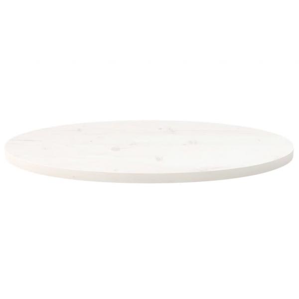 Tischplatte Weiß 70x35x2,5 cm Massivholz Kiefer Oval