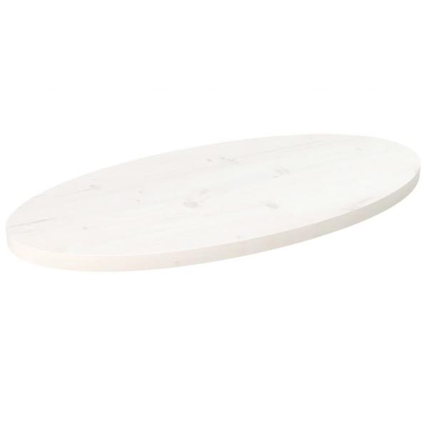 ARDEBO.de - Tischplatte Weiß 80x40x2,5 cm Massivholz Kiefer Oval