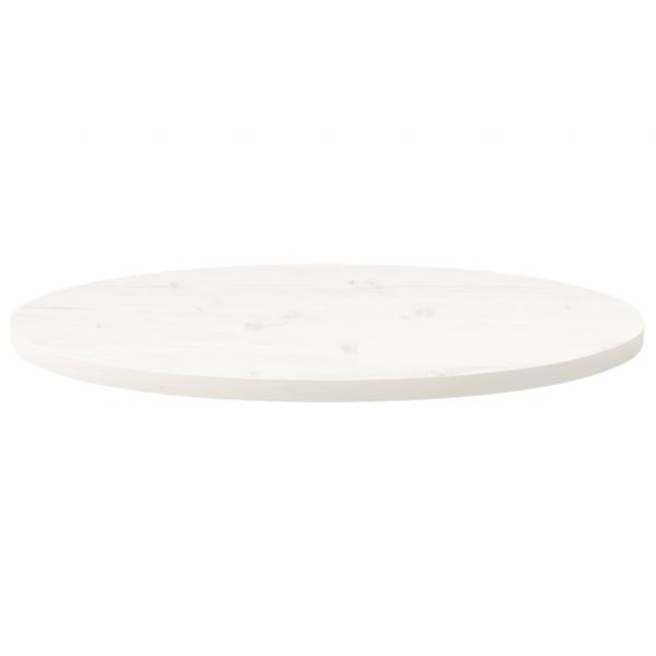Tischplatte Weiß 80x40x2,5 cm Massivholz Kiefer Oval