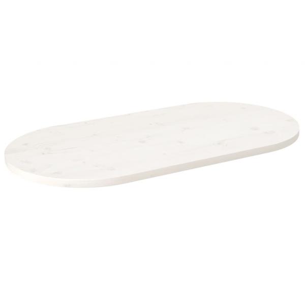 ARDEBO.de - Tischplatte Weiß 100x50x2,5 cm Massivholz Kiefer Oval