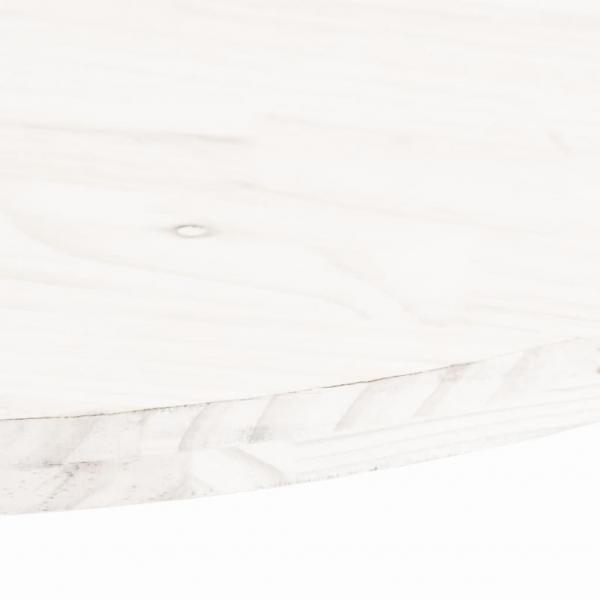 Tischplatte Weiß 100x50x2,5 cm Massivholz Kiefer Oval