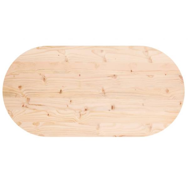 Tischplatte 90x45x2,5 cm Massivholz Kiefer Oval