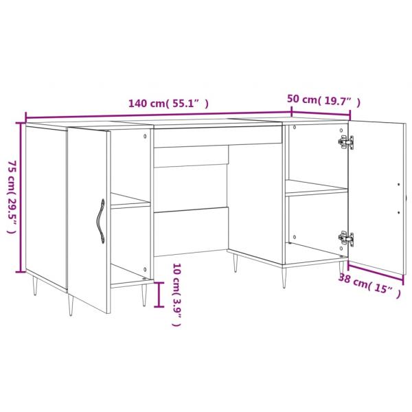 Schreibtisch Sonoma-Eiche 140x50x75 cm Holzwerkstoff