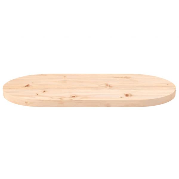 Tischplatte 80x40x2,5 cm Massivholz Kiefer Oval
