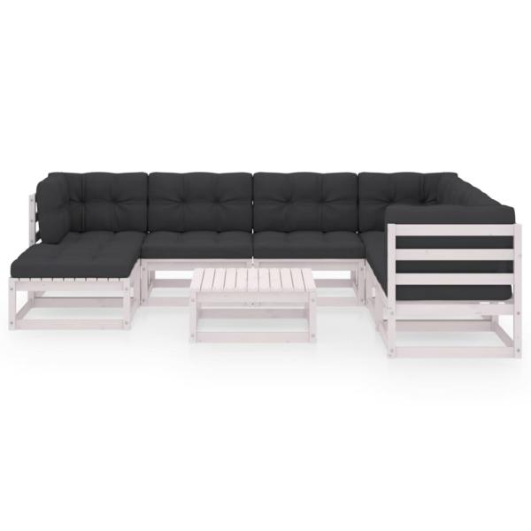 8-tlg. Garten-Lounge-Set mit Kissen Massivholz Kiefer