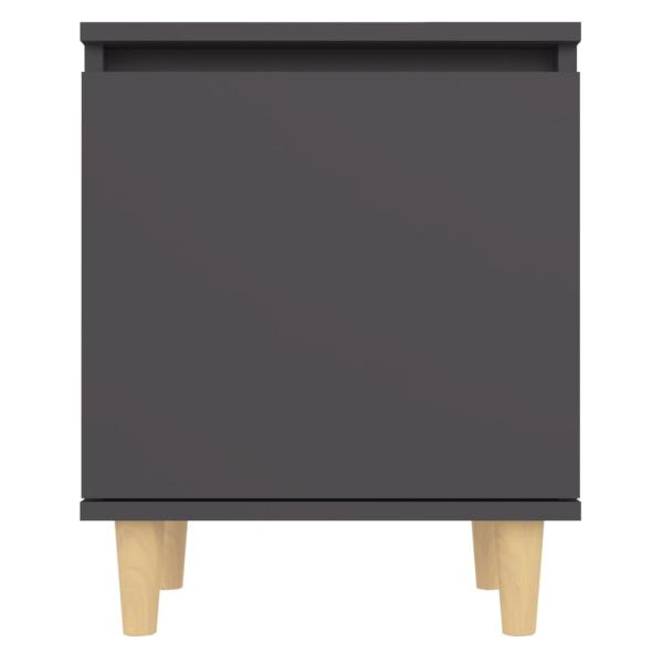 Nachttisch mit Massivholz-Beinen Grau 40x30x50 cm
