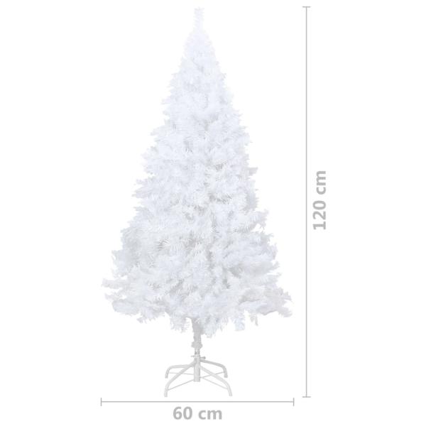 Künstlicher Weihnachtsbaum mit Dicken Zweigen Weiß 120 cm PVC