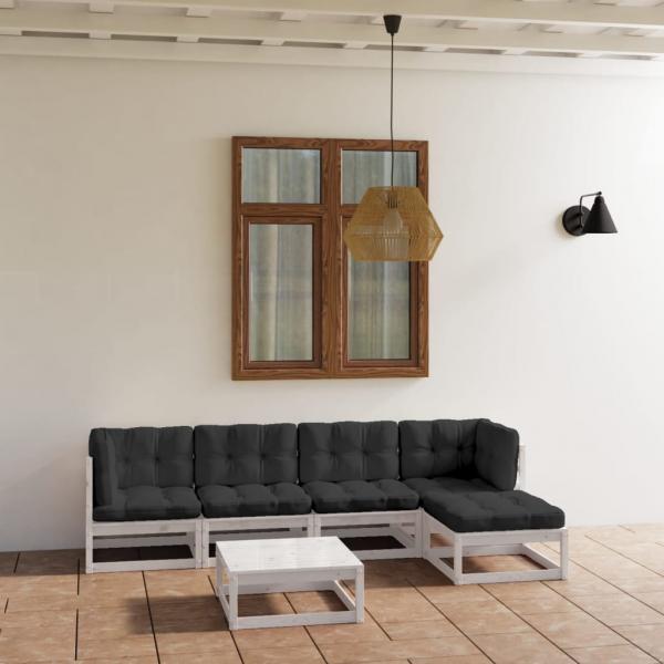 ARDEBO.de - 6-tlg. Garten-Lounge-Set mit Kissen Kiefer Massivholz