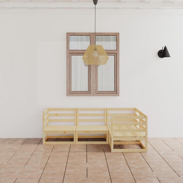 ARDEBO.de - 4-tlg. Garten-Lounge-Set Massivholz Kiefer