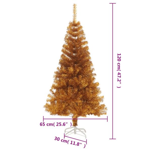 Künstlicher Weihnachtsbaum mit Ständer Gold 120 cm PET
