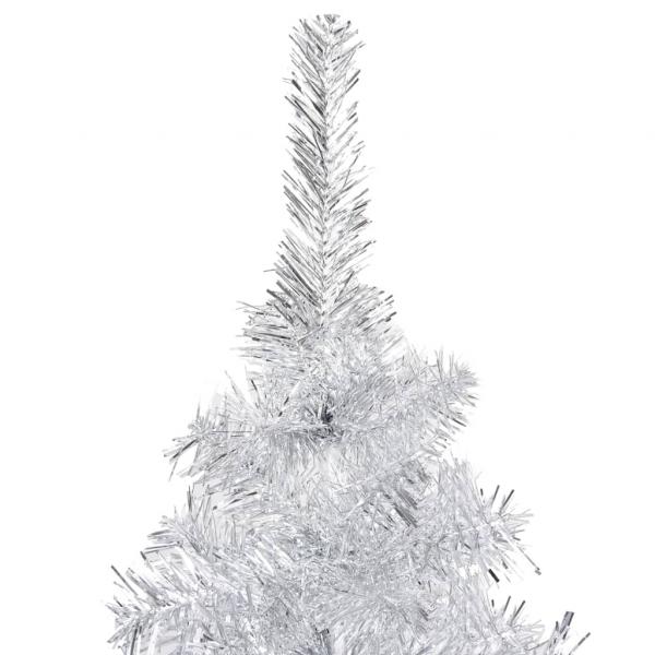 Künstlicher Weihnachtsbaum mit Ständer Silber 120 cm PET