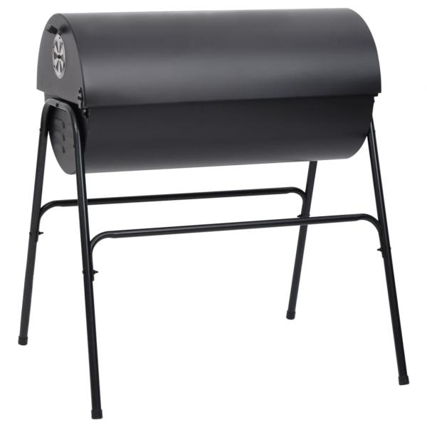 Grill mit 2 Grillrosten Schwarz 80x95x90 cm Stahl 