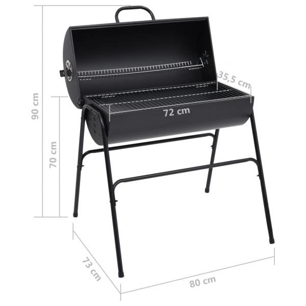 Grill mit 2 Grillrosten Schwarz 80x95x90 cm Stahl 