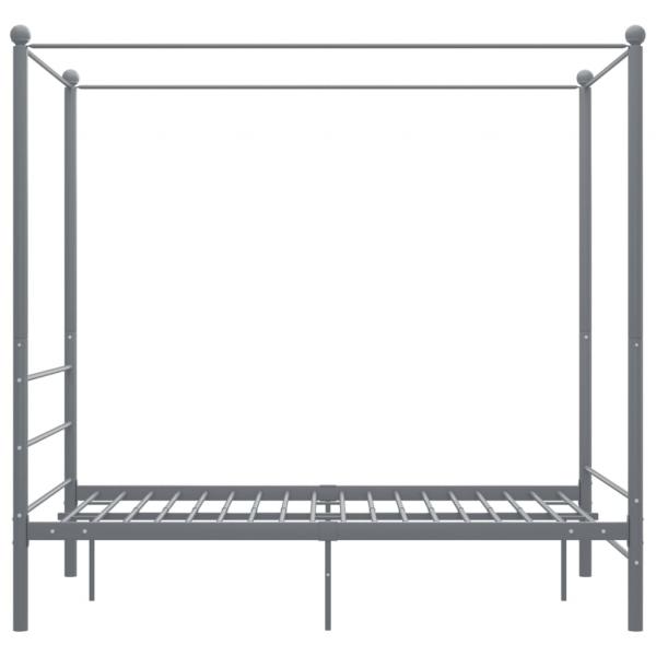 Himmelbett Grau Metall 140x200 cm 