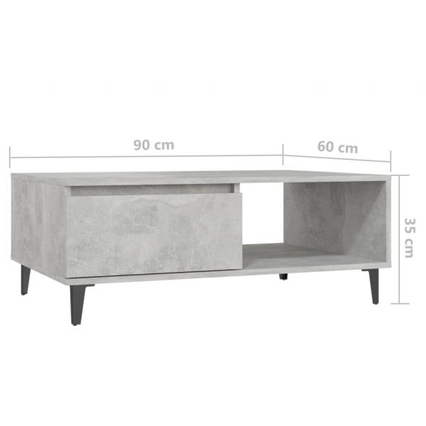 Couchtisch Betongrau 90x60x35 cm Holzwerkstoff