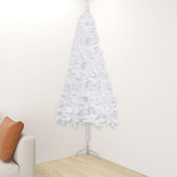 ARDEBO.de - Künstlicher Eck-Weihnachtsbaum Weiß 240 cm PVC