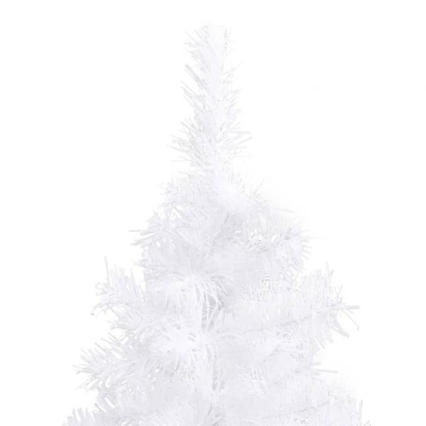 Künstlicher Eck-Weihnachtsbaum Weiß 240 cm PVC