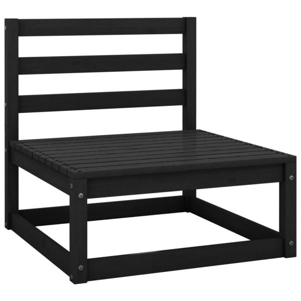 2-tlg. Garten-Lounge-Set mit Kissen Schwarz Kiefer Massivholz