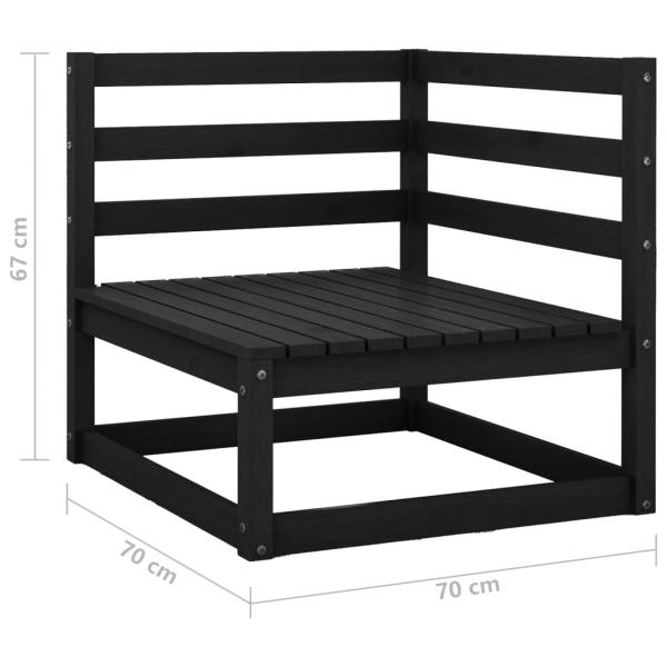 2-tlg. Garten-Lounge-Set mit Kissen Schwarz Kiefer Massivholz