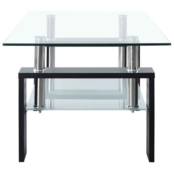 Couchtisch Schwarz Transparent 95x55x40 cm Hartglas