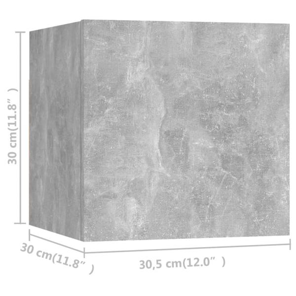 3-tlg. TV-Schrank-Set Betongrau Holzwerkstoff