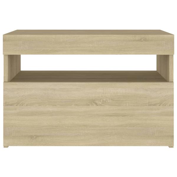 Nachttische mit LED-Leuchten 2 Stk. Sonoma-Eiche 60x35x40 cm
