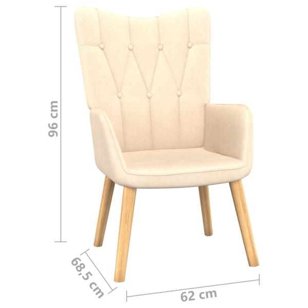 Relaxsessel mit Hocker Creme Stoff