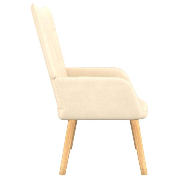 Relaxsessel mit Hocker Creme Stoff