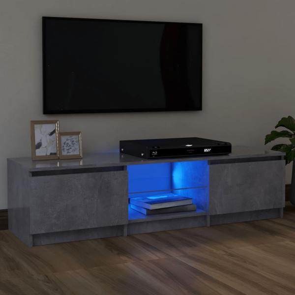 ARDEBO.de - TV-Schrank mit LED-Leuchten Betongrau 120x30x35,5 cm