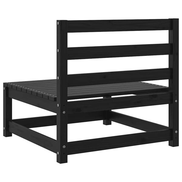 Garten-Mittelsofas 3 Stk. Schwarz Kiefer Massivholz 