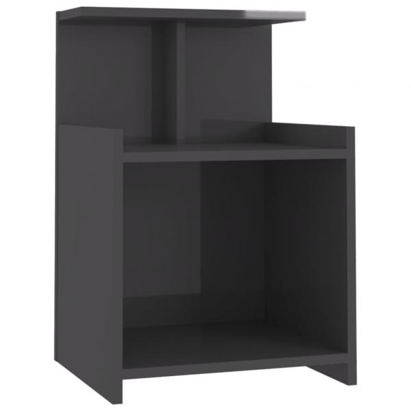 ARDEBO.de - Nachttisch Hochglanz-Grau 40x35x60 cm Holzwerkstoff