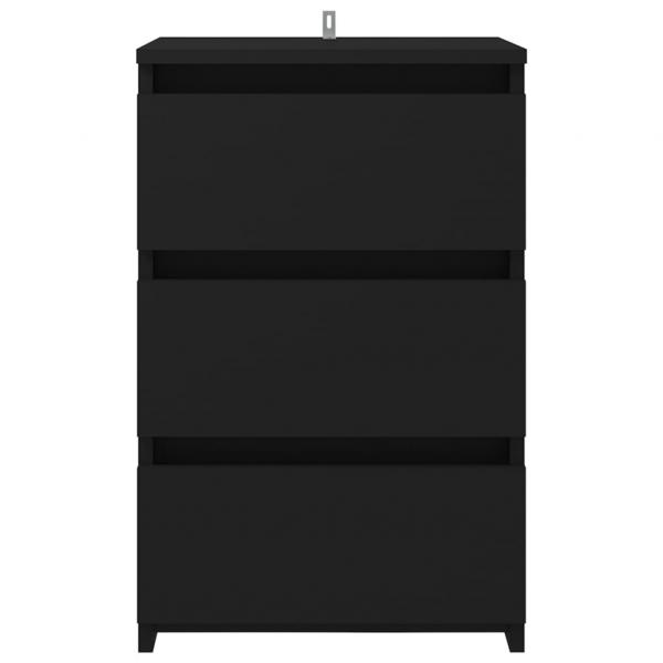 Nachttische 2 Stk. Schwarz 40x35x62,5 cm Holzwerkstoff