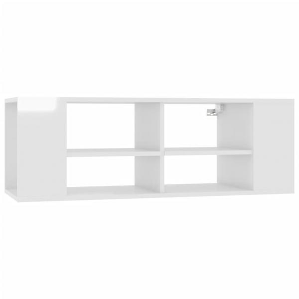 ARDEBO.de - TV-Wandschrank Hochglanz-Weiß 102x35x35 cm Holzwerkstoff